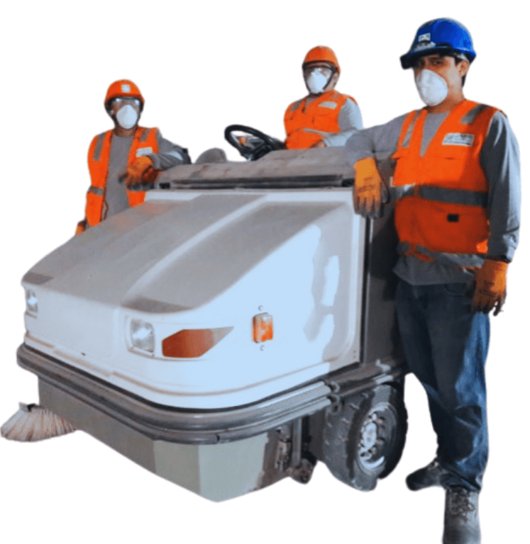 barredora industrial con personal 2025